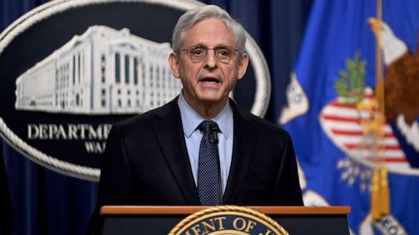 PHOTO: US Attorney General Merrick Garland names an independent special counsel to probe President Joe Biden's alleged mishandling of classified documents at the US Justice Department in Washington, DC on Jan. 12, 2023. (Olivier Douliery/AFP via Getty Images)