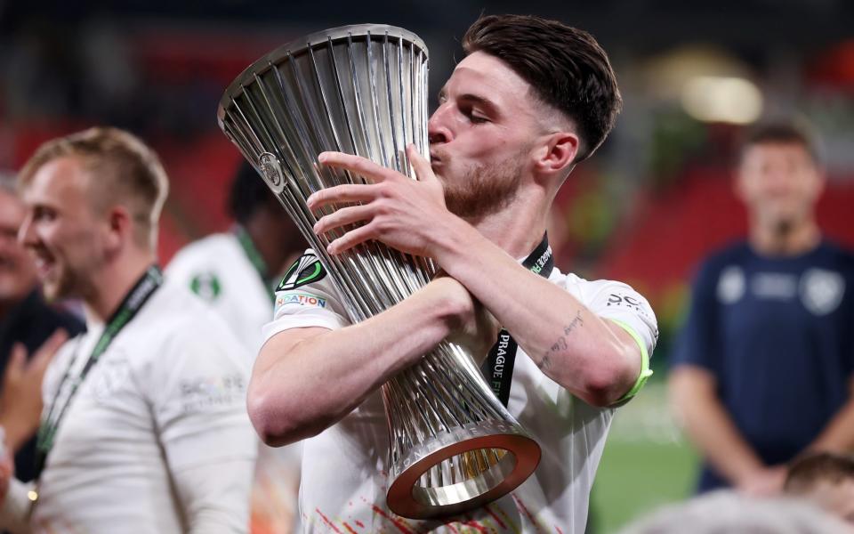 Declan Rice - Declan Rice's happy West Ham farewell at odds with football's fume culture - Getty Images/Alex Grimm