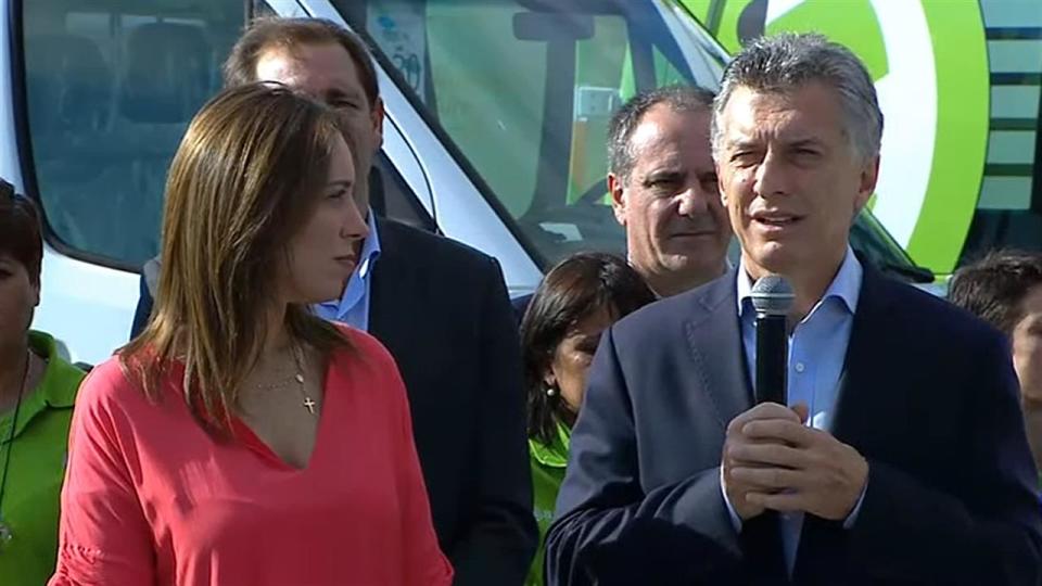 El presidente Mauricio Macri junto a la gobernadora de Buenos Aires, María Eugenia Vidal. (La Nación)