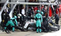 Britain Formula One - F1 - British Grand Prix 2016 - Silverstone, England - 10/7/16 Mercedes' Lewis Hamilton in the pits during the race REUTERS/Matthew Childs Livepic