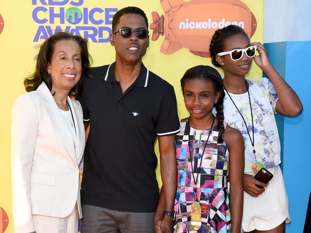 <p>Jason Merritt/Getty</p> Rose Rock, Chris Rock, Zahra Savannah Rock and Lola Simone Rock attend Nickelodeon's 28th Annual Kids' Choice Awards