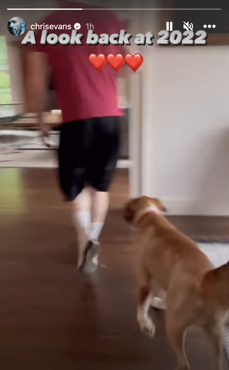 Chris's dog running after him