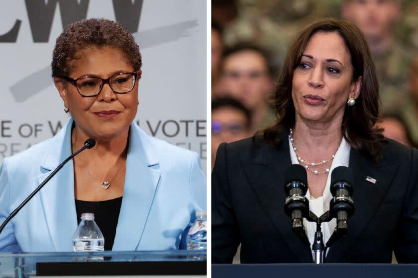 Rep. Karen Bass and Vice President Kamala Harris