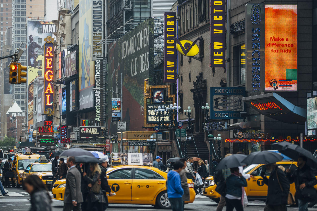 Broadway theatre billboards, New York City, NY, USA (Credit: Getty)