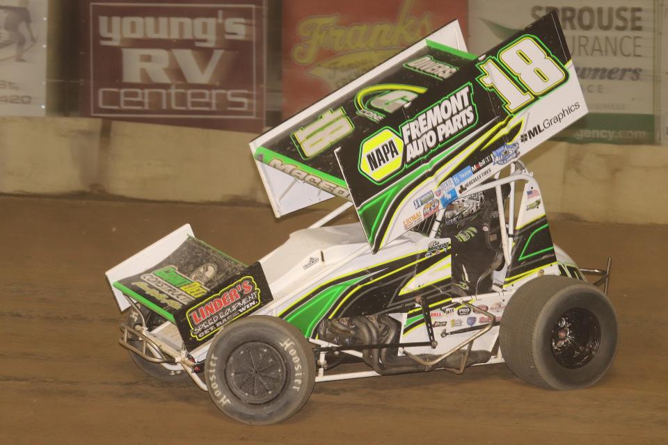 Cole Macedo earns his second win of the season Saturday at Fremont Speedway.