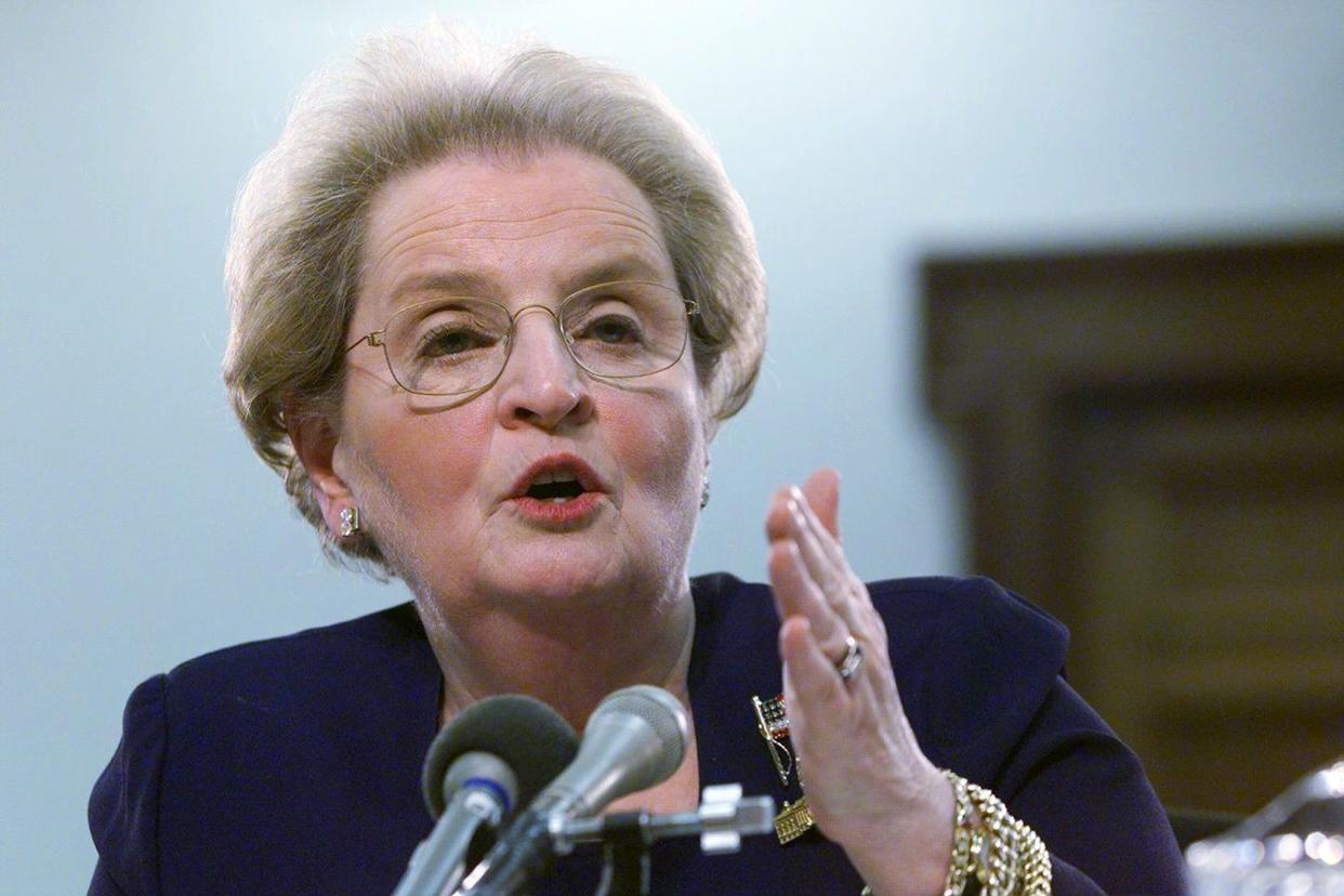 Secretary of State Madeline Albright testifies before a House Appropriations committee in 1999. 