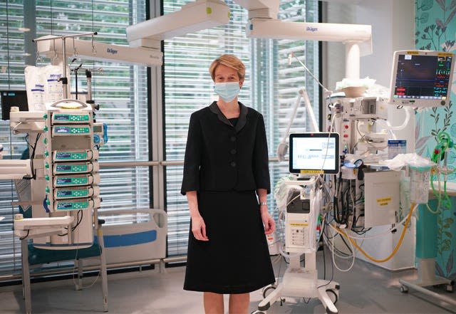 Amanda Pritchard during a visit to University College Hospital London