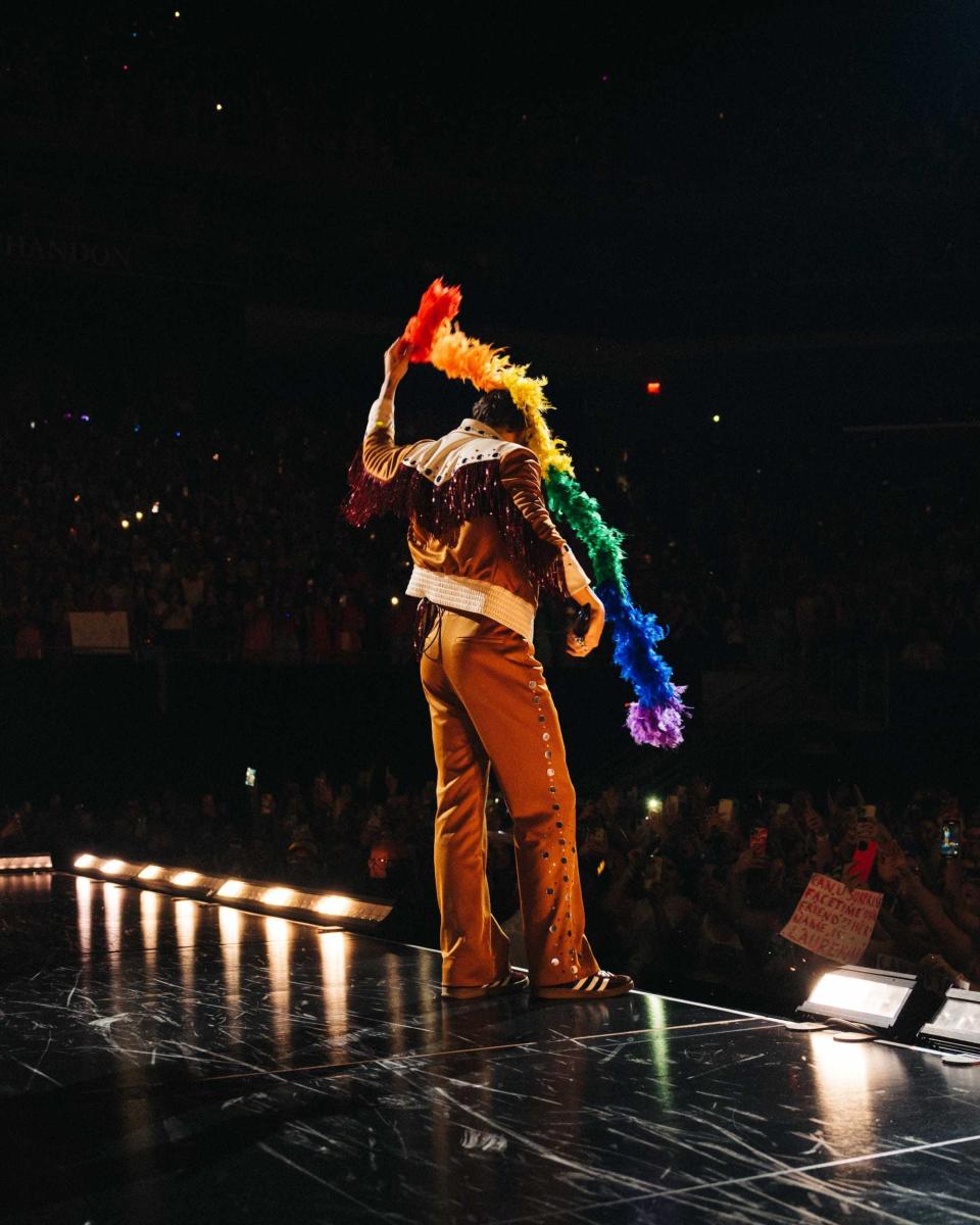 Harry Styles performs during Night 1 of his Love On Tour residency on Sept. 25, 2022, at the Moody Center in Austin.