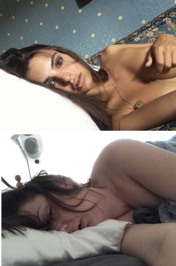 <p>We don’t all wake up looking as flawless as Emily Ratajkowski.<em> [Photo: Celeste Barber/ Instagram]</em> </p>