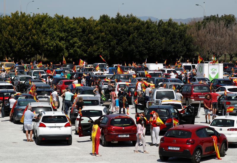 Protest against the government's handling of the coronavirus disease (COVID-19) outbreak, in Malaga