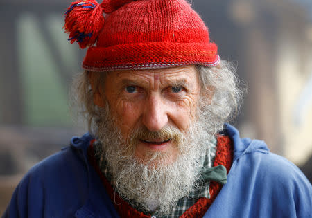 Armin Capaul, the horned cow initiative (Hornkuh-Initiative) founder, poses ahead of a national vote on November 25, at the Valengiron farm in Perrefitte near Moutier, Switzerland, November 15, 2018. Picture taken November 15, 2018. REUTERS/Denis Balibouse