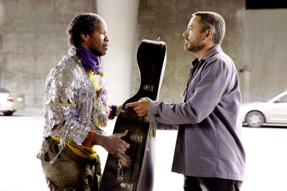 ‘El solista’ (’The Soloist’, 2009) es una película que no tuvo mucha repercusión, a pesar de que pudimos ver una increíble caracterización de Jamie Foxx como el músico Nathaniel Ayers. Además, está basada en hechos reales. (Foto: DreamWorks SKG).