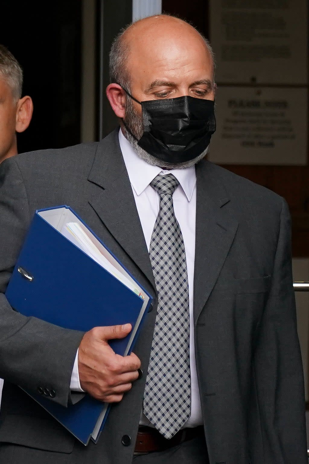 West Mercia Pc Jamie Holloway leaves Worcester Crown Court where he appeared charged with causing death by dangerous driving (PA) (PA Wire)