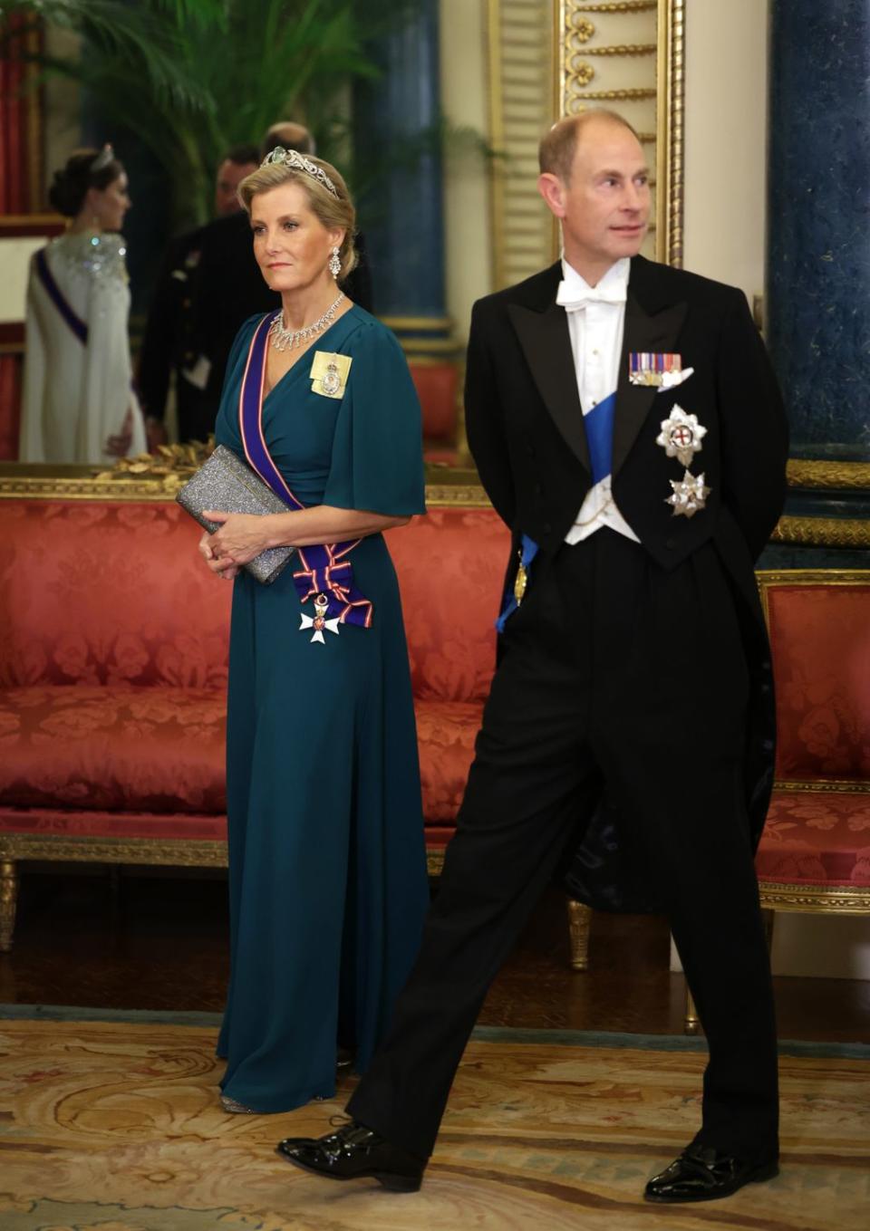 countess of wessex in emerald ballgown