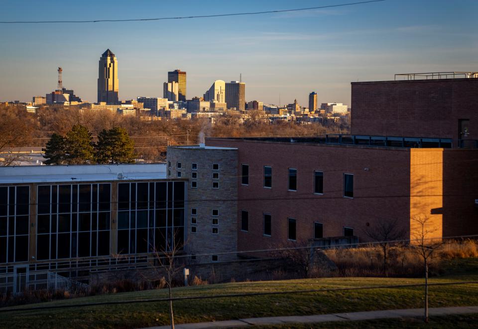 The sun rises over 1963 Bell Ave, home of the Iowa Insurance Division, Thursday, Dec. 7, 2023.