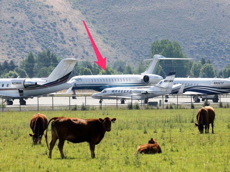 Private jets at Sun Valley airport