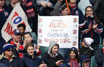 Sydney Roosters fans show their support for Alex.