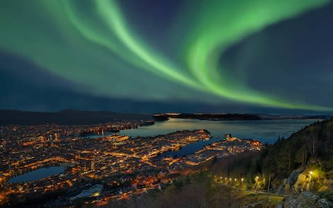 Aurora borealis over Bergen - Credit: iStock