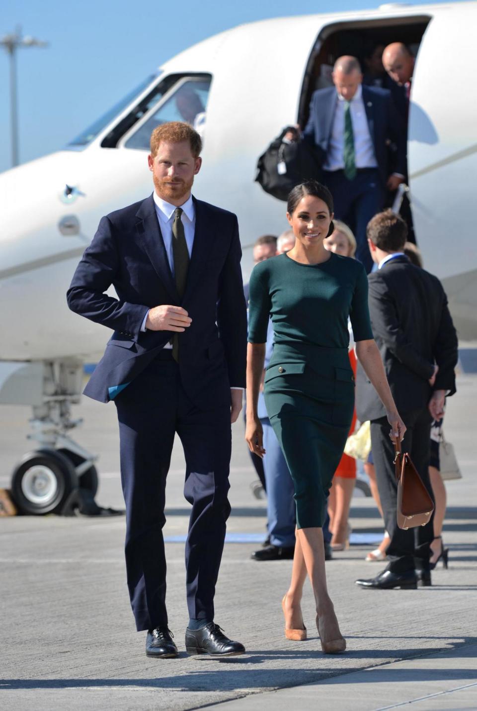 The Duke and Duchess of Sussex arrive at Dublin City Airport (PA Wire/PA Images)