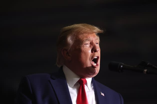 Former President Trump Holds Campaign Rally With Michigan Political Candidates - Credit: Scott Olson/Getty Images