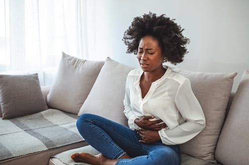 <span class="caption">Neuropathic pain doesn't respond to painkillers.</span> <span class="attribution"><a class="link " href="https://www.shutterstock.com/image-photo/woman-sitting-on-sofa-suffering-stomach-1821338285" rel="nofollow noopener" target="_blank" data-ylk="slk:Dragana Gordic/ Shutterstock;elm:context_link;itc:0;sec:content-canvas">Dragana Gordic/ Shutterstock</a></span>