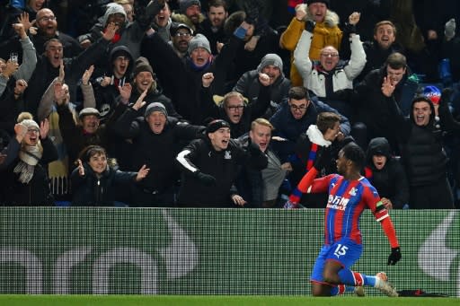 Crystal Palace's Jeffrey Schlupp celebrates his winning goal against Bournemouth