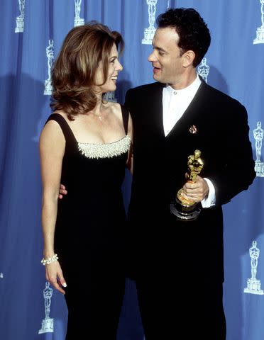 <p>Jim Smeal/Ron Galella Collection/Getty</p> Tom Hanks and Rita Wilson in 1995