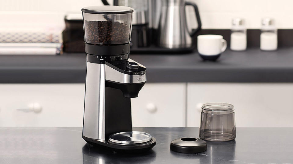 <p>“But also in the last year, I picked up an OXO Burr Grinder, which i particularly like because it has a scale built in so I always end up with the correct amount of ground coffee with scooping, dumping or extra weigh-ins.” [<a rel="nofollow noopener" href="https://www.amazon.com/gp/product/B00YEYKNUK/ref=as_li_qf_sp_asin_il_tl?ie=UTF8&tag=foodandwine2017-20&camp=1789&creative=9325&linkCode=as2&creativeASIN=B00YEYKNUK&linkId=06d47cb4ed53834892d5fd538898a014" target="_blank" data-ylk="slk:OXO On Conical Burr Coffee Grinder;elm:context_link;itc:0;sec:content-canvas" class="link ">OXO On Conical Burr Coffee Grinder</a>, $199.95]</p><p>And I just started ordering beans through <a rel="nofollow noopener" href="http://crema.co" target="_blank" data-ylk="slk:crema.co;elm:context_link;itc:0;sec:content-canvas" class="link ">crema.co</a>. They work with a lot of small roasters and farmers around the country and the world. Their site is designed to help you hone in on what roast and region is right for you and while I’m only two bags in, so far it seems to be working. Plus I love not having to schlep out to buy good coffee beans anymore.</p>