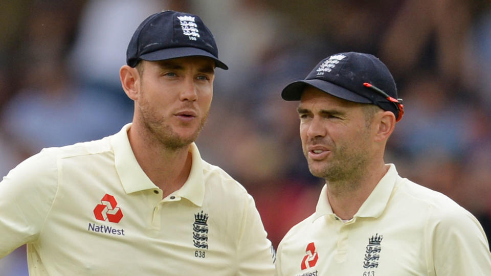 Stuart Broad (left) has been fined by the ICC for his fiery send-off in the third test against India. Pic: Getty