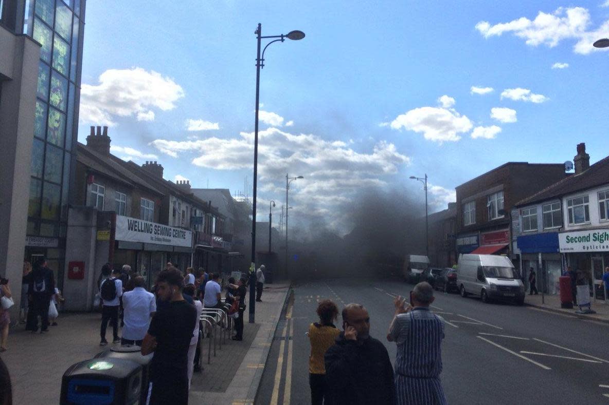 Fire: The blaze broke out at a shop with flats above it: LFB