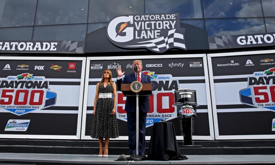 Trump speaks at Daytona.