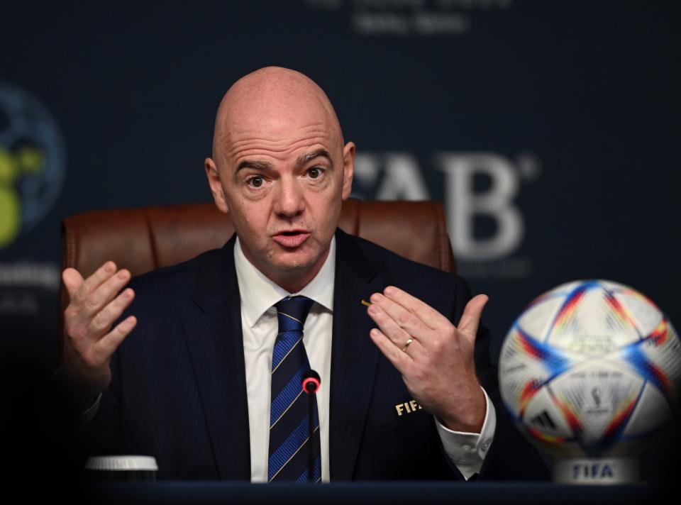 FIFA President Gianni Infantino (pictured) during a press conference.