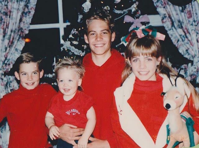 <p>Paul Walker Instagram</p> Paul Walker with his sister Ashlie and brothers, Caleb and Cody