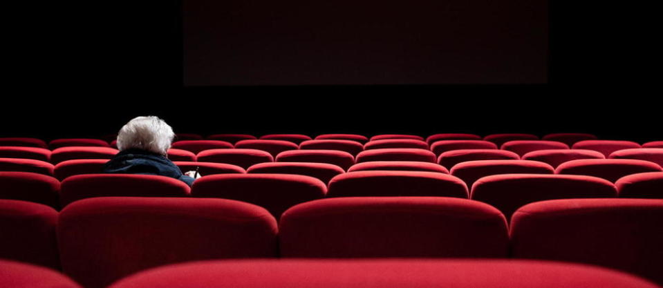 À Paris, une salle de cinéma vide ou presque, en octobre 2020. 
