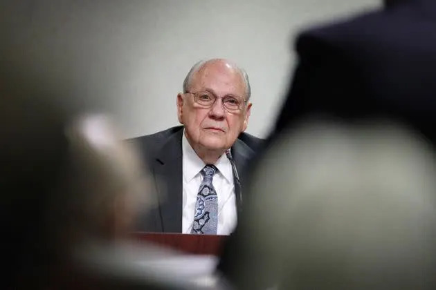 Former Tampa police Capt. Curtis Reeves gives testimony during his second-degree murder trial on Thursday, Feb. 24, in Dade City, Florida. (Photo: Douglas R. Clifford/Tampa Bay Times via Associated Press)