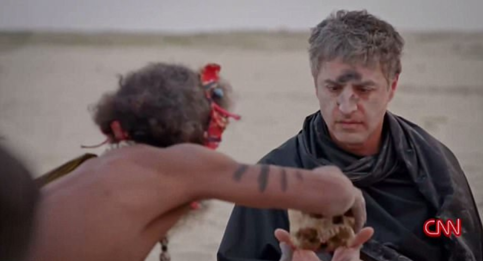 Journalist Reza Aslan met a real-life cannibal in a spine tingling video. Source: CNN