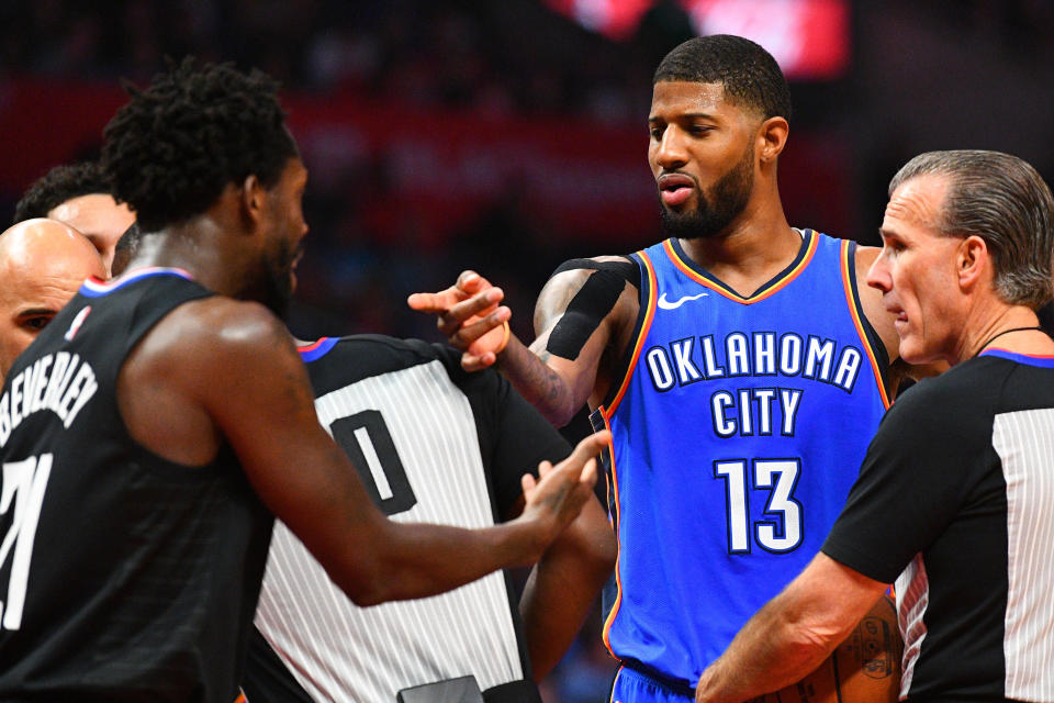 Paul George was one of three Thunder players to foul out on Friday