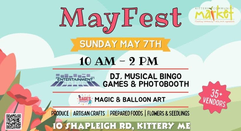 Kittery Community Market Mayfest celebration happening Sunday, May 7, 2023.