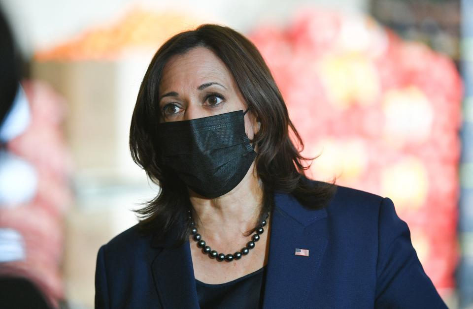 Vice President Kamala Harris speaks to reporters in Las Vegas last week. (Mandel Ngan/AFP via Getty Images)