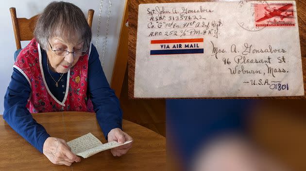 Angelina Gonsalves a reçu cette lettre de son mari avec 76 ans de retard. (Photo: Brian Gonsalves)