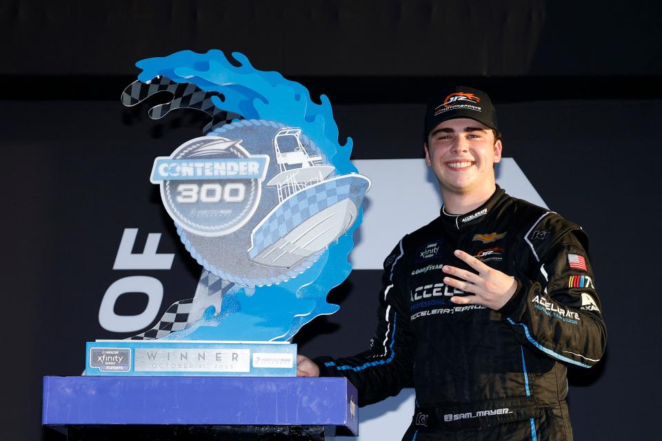 Sam Mayer's win at Homestead was his first on an oval track in the Xfinity Series and his fourth of the season.