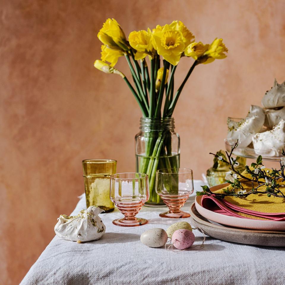 A table ready to be laid for an Easter menu - Haarala Hamilton