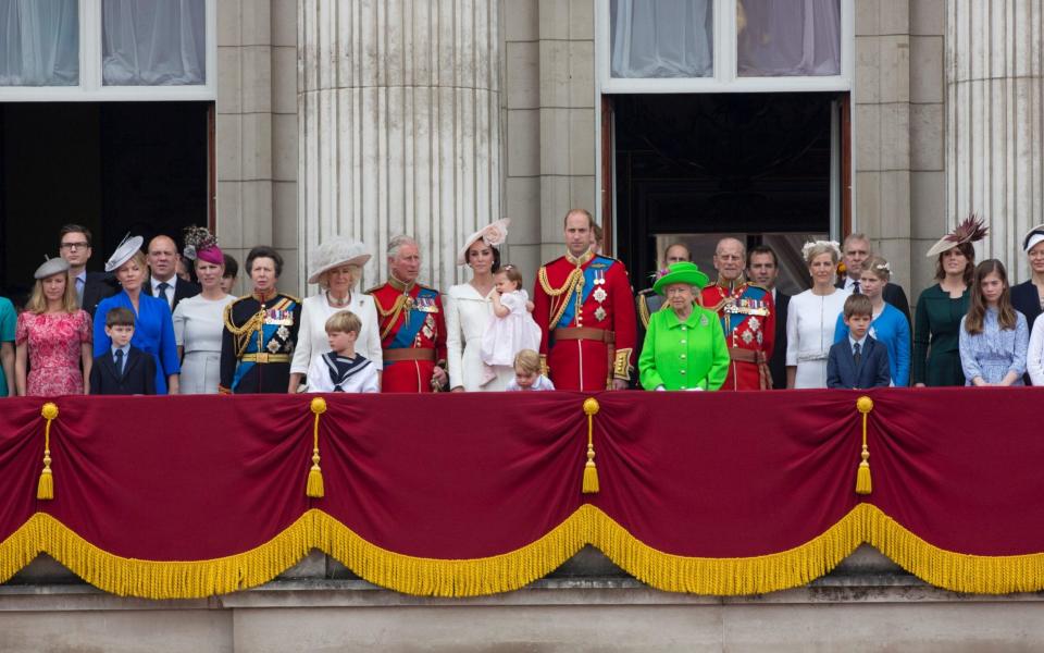 Mike Tindall was on the balcony for a ceremonial fly-past for the Queen's 90th birthday in 2016 - JUSTIN TALLIS/AFP