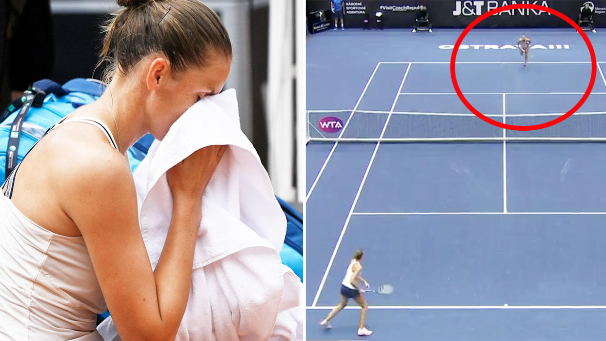 Karolina Pliskova, pictured here losing at the Ostrava Open.