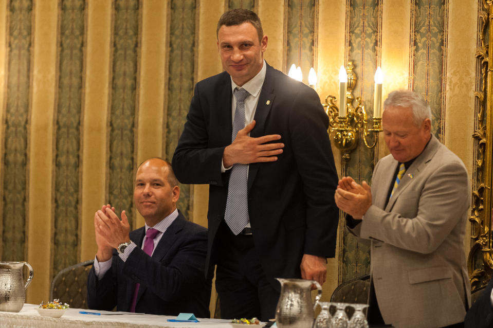 Former heavyweight champion Vitali Klitschko, now the mayor of Kiev, was elected to the International Boxing Hall of Fame on Tuesday, along with Winky Wright and Erik Morales. (NurPhoto)