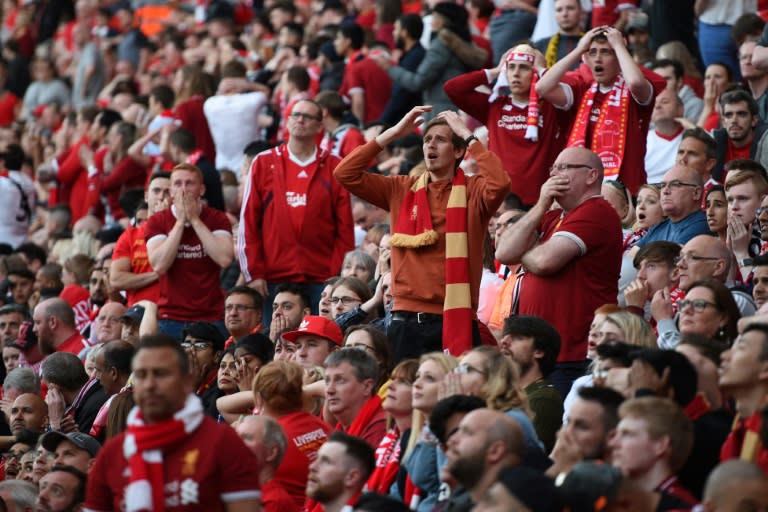 30,000 Liverpool supporters had packed into Anfield to watch the match on a big screen