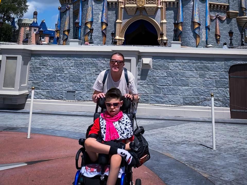 A photo of Tricia Proefrock and her son, Mason, at Disney World.