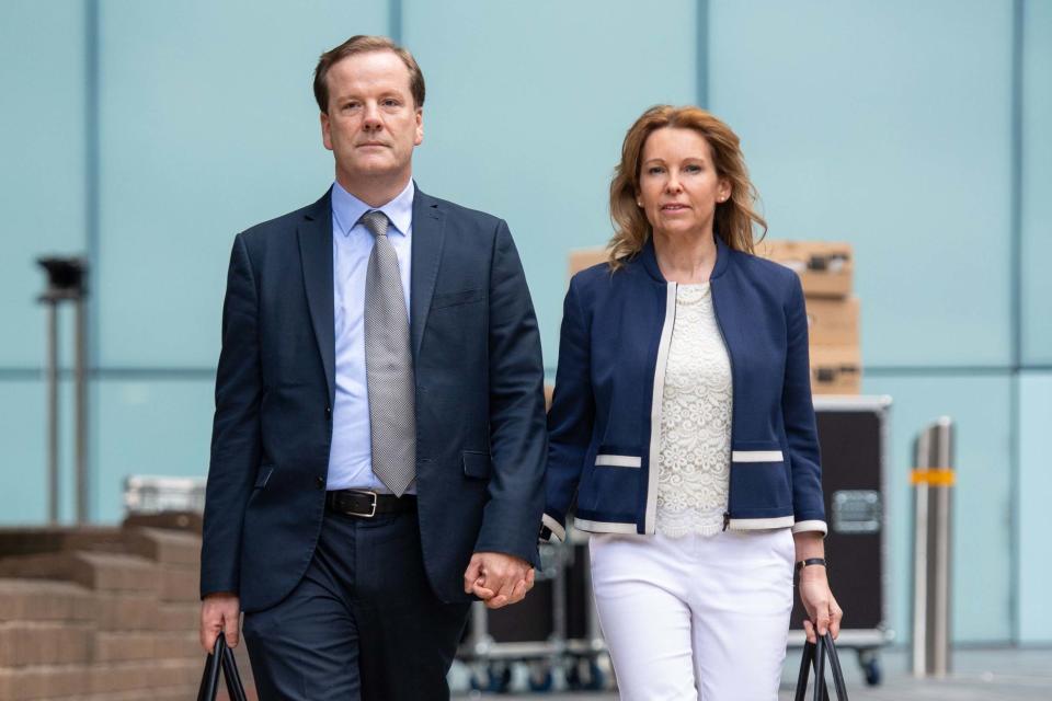 Former Conservative MP Charlie Elphicke alongside MP for Dover Natalie ElphickePA