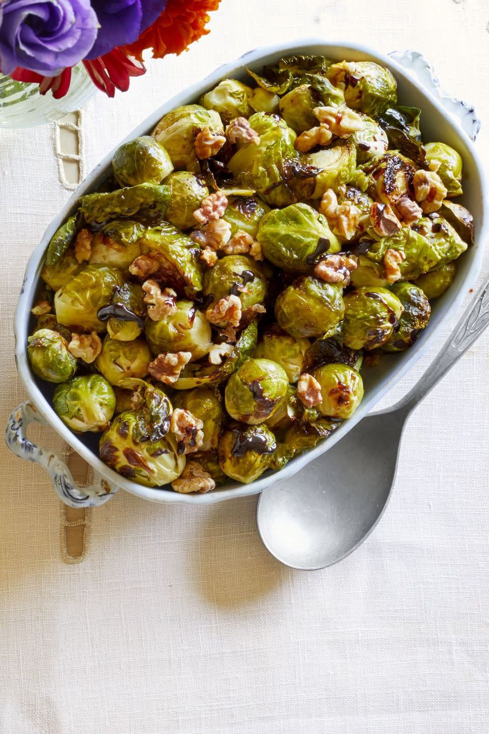 Brussels Sprouts with Balsamic Reduction and Walnuts