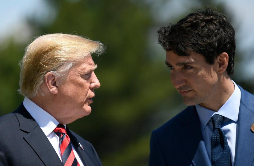 Donald Trump and Justin Trudeau at the 2018 G7 Summit in Canada (EPA)